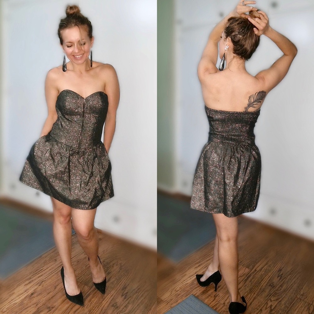 F21 Gold party dress